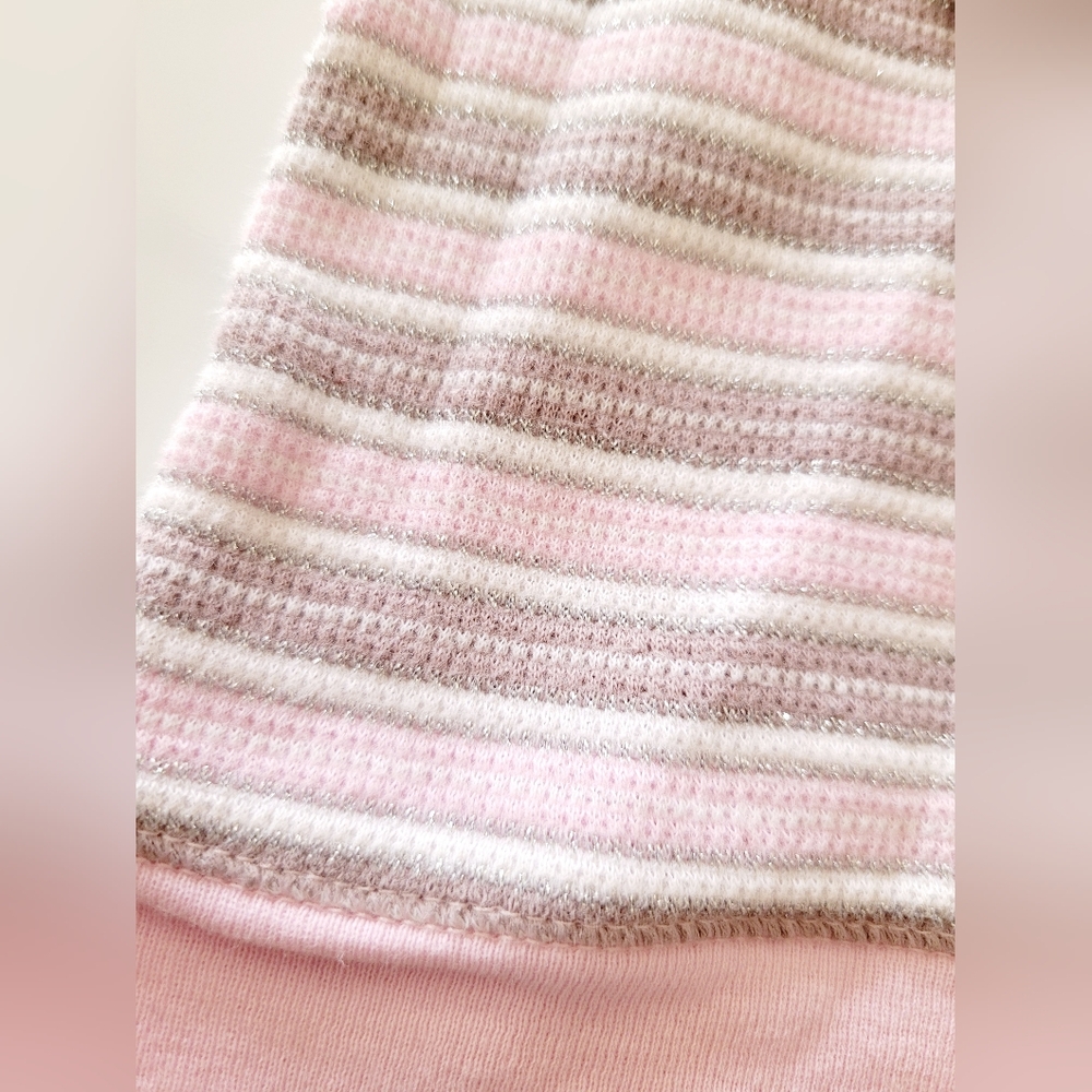 Victoria's Secret Thermal Stretch Cotton Striped Pink/Gray Women's Pajama Set L - Picture 8 of 16